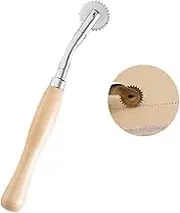 STOBOK 2pcs Tailor Sewing Tools Wooden Handle Steel Toothed Cloth Wheel for Cross-Stitch Scanning Line Wheel
