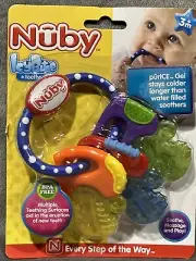 NEW Nuby Icybite Keys Ring Baby Ice Cold Teether Motor Skill Busy Car Home Toy