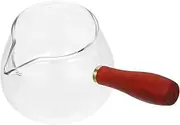 FUNOMOCYA Tea Strainer Mug Wooden Handle 350ml Glass Cup for Home Office Tea Dispenser