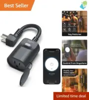 Versatile Wireless Smart Plug - Protects Devices Outdoors with Easy Timers