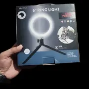 Vivitar 6" Ring Light, Vlog Podcast Essential, USB, Compact Tripod w/ Ball Head.