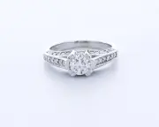 1.9 CTW Natural Diamond G/SI1 Round Cut 14K White Gold Prong Vintage Accent Ring
