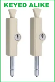 2x PATIO BOLT WHITCO SLIDING DOOR PRIMROSE LOCKABLE W2206319C4 KEYED ALIKE