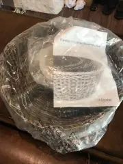 Prepology Poly-Wicker Round Serving Basket Chip Dip Veggie Fruit Tray W/ Bowl