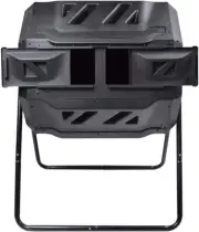 160L Large Dual Chamber Compost Tumbler - Dual Rotating Outdoor Garden Compos...