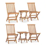 Solid Wood Teak Folding Outdoor Dining Set 3 Piece Patio Round/Square vidaXL