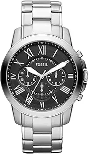 [FOSSIL] Grant Men's Watch with Chronograph or Automatic Display and Genuine Leather or Stainless Steel Band