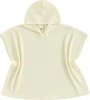 [Balaflyie] Kids Swim Cover up Girls Boys Waffle Towel Poncho Swimsuit Coverups for Beach, Pool, Bath, Cream, 7-8 Years