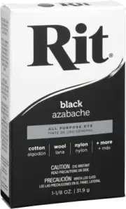 Rit Black All Purpose Dye Cotton Wool Nylon Fabric Colour Stain Permanent Powder
