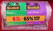 3M Scotch Magic Tape/Gift Wrap Tape, 6600 Total, 6-pack