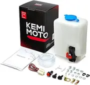 KEMIMOTO Universal Car Windshield Washer Pump Washer Fluid Reservoir Bottle Kit with Pump Jet Button Switch 12V Windshield Tank
