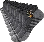 [Stoeury] Trainer Socks Men Women 43-46 39-42 35-38 47-50, 6 Pairs Breathable Short Sports Socks Running Socks, Anti Sweat Padded Cotton Trainer Socks