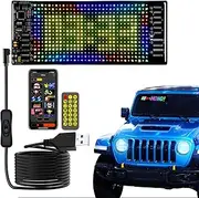 LED Lights for Car, Devil's Eye Strips for Truck/SUV, Remote & Bluetooth APP Control, Custom Dynamic Patterns, USB-Powered (7''x3'')