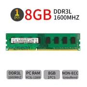 Samsung 8GB DDR3L 1600MHz PC3L-12800U 2Rx8 240Pin DIMM Desktop PC Memory RAM BT