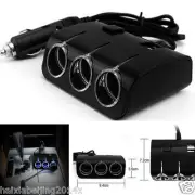 Black Car USB Port 3 Way Cigarette Lighter Socket Splitter Charger Power Adapter (for: Porsche)