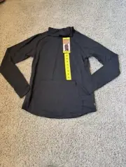 Women Eddie Bauer Active Funnel Neck Top, Small, Gray, NWT