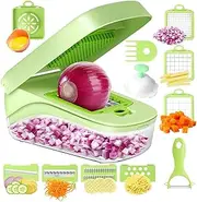 Fjzhai 6 in 1 Multi-functional Mandoline Slicer, Onion Chopper Food Chopper Vegetable Cutter Dicer with Enlarged Storage Container with Lids