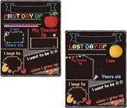 STOBOK Kid School Message Board 1st Day of Kindergarten Personalized First Day Board First Day of School Chalkboard of School School Board Sign Erasable Props Bamboo Student, 25X20cm, Black