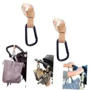Lil & Mil Stroller Clips for Hanging Diaper Bags, Shopping, Travel, and More -
