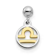 Sterling Silver Mio Memento Rhodium-Plated Gold-Tone Dangle Libra Charm