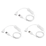 3 PCS USB Cable with ON/Off Switch Male to Female Extension Cord Reduced Wear