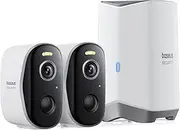 Baseus Security Camera Surveillance WiFi Outdoor Battery, 210 Days Duration, 2K HD, 145 Degrees FOV, IP67, Night Vision, Outdoor Camera with Local Storage, Human Detection - Kit 2-CAM N1