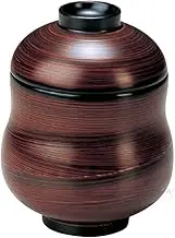 Fukui Craft Calabash Kosuiwan Bowl-Brown Brush Pattern 3.9 X 2.8 X 2.8