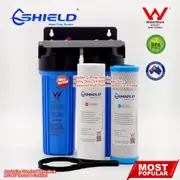 Twin Whole House Water Filter System 2 Stages 10" x 2.5" Brass Port WaterMark