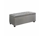 Large Fabric Storage Ottoman - Light Grey