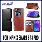 INFINIX SMART 8 SMART 8 PRO CASE 翻蓋皮革錢包保護套硬殼 MR CASE STORE