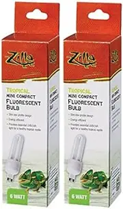 (2 Pack) Zilla Mini Compact Tropical Fluorescent Bulb, 6 Watt