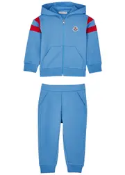 Moncler Kids Logo Stretch-cotton Tracksuit - Blue 12 months