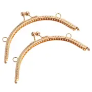 2Pcs Metal Purse Frame, 8.07" Retro Arch Kiss Lock Clasp Frame