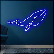 Sign Lamp Whale Neon Sign LED Light Dimmable USB Powered for Kids Room Bedroom Game Room Birthday Party Bar Shop Wall Art Decor(50cm)