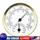 Mini Moisture Meter Indoor Outdoor Clock Hygrometer for Home Room (Gold)