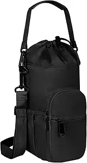 Moslyn Water Bottle Holder with Strap 32oz - 40oz Insulated Water Bottle Carrier Bag Outdoor Sling Bag with Phone Pocket Sports Water Bottle Sleeve for Hiking Travelling Camping