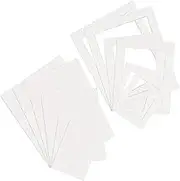 12Pcs Picture Frame Mat Kit White Photo Mat 5 x 7in/8 x 10in/10 x 12in Rectangle Paper Uncut Hollow Blank Display Core Bevel Album Back Board Pack Accessories for Pictures Photos Wall Artwork