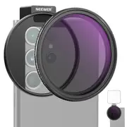 67mm Clip on Variable Nd2 Nd32 Phone Lens Filter Kit with Adapter Ring Cold Shoe and Locking Knob