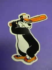 Rare Vintage Pabst Hamm's Beer Bear Baseball player Bat Sticker Sign Milwaukee