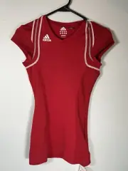 Adidas Womens MultiSport Climacool Shirt Short Sleeve Red/White Size XS NWT flaw