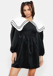 [Sister Jane] Lutz Velvet Collared Mini Dress