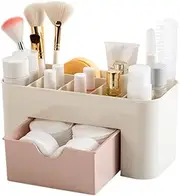 Cosmetic Organisers, Makeup Organizer Stackable Cosmetic Storage with Drawers Vanity Table Bathroom Countertop Office Desk Organizer for Pens Jewelry Display (Pink)