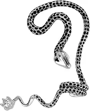 [TEMPNAP] Exaggerated Ear Clips Snake Earrings Boho Earrings for Women Earring with Chain and Ear Cuff Ear Ring Ear Crawler Faux Nose Rings Golden Alloy Electroplating k Gold