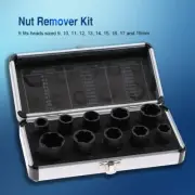 10pcs/Set Damaged Bolts Nuts Screws Remover Extractor Removal Tools Set 9-19mm