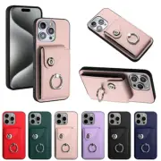 For iPhone 15 Pro Max 14 13 12 11 Organ Card Slot Wallet Ring Holder Case Cover