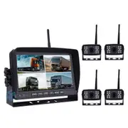 7 Inch Wireless Backup Camera System Split with 4 WIFI Solar Cameras for RV, Truck, Trailer, Van