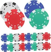 PHENOFICE 40pcs Poker Chips Bingo Games Chip Poker Card Game Chips Round Poker Chip Poker Game Counting Chips Poker Tokens Poker Counting Chips Poker Cards Plastic Game Chips Game Coins Abs