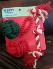 MERRY MAKINGS Petco 3-Piece ROPE Dog Toy Set Sturdy Tug And Fetch