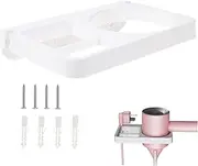 Hair Dryer Holder Styling Tool Organizer Hair Dryer Storage Rack Wall Mount Hair Dryer Bottle Mounted Holder Hanger Rack Stand Hair Dryer Storage Holder 2 in 1 Abs White Shelf