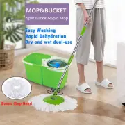 Split Bucket 360° Rotating Magic Spinning Spin Mop Heads Stainless Steel Wheel